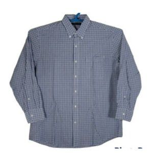 Tommy Hilfiger Mens Shirt XL Regular Fit Long Sleeve Plaid  Blue Check Cotton